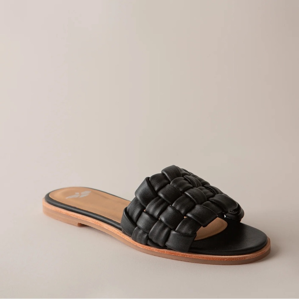 Fortress of Inca Black Woven Slide Sandals